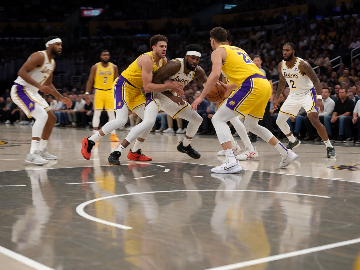NBA篮球比赛现场激烈对抗画面